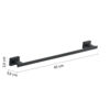 Atena toallero 60 cm negro mate - Imagen 2