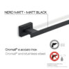 Atena toallero 60 cm negro mate - Imagen 3