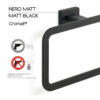 Atena anneau porte serviette noir mat – Image 3
