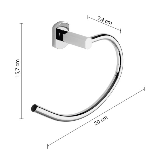 Edera Plus portasalviette ad anello cromato - immagine 2