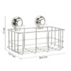 Hot porte-pbjets rectangulaire en fil pour douche chrome – Image 2