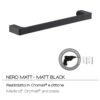 Pirenei portasalviette 35 cm nero matt - immagine 3
