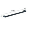 Pirenei towel holder 80 cm matt black - Image 2