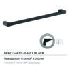 Pirenei towel holder 80 cm matt black - Image 3