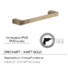 Pirenei portasalviette 35 cm oro matt (trattamento pvd) - immagine 3