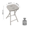 Co76 foldable stool light turtledove grey - Image 2