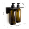 Grouper double bottle holder wall bracket for shower matt black - Image 2