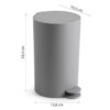 Sharon pedal bin 3lt matt grey - Image 2