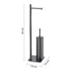 Trilly columna de pie con portarrollos y escobillero gun metal - Imagen 2
